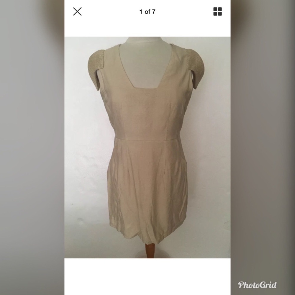 Finders Keepers All The Lovers Beige Gold  Dress 8